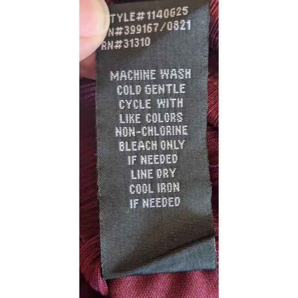 BCX Dress Size Small Red Long Sleeve Faux Wrap Surplice Long Sleeves - Picture 10 of 10